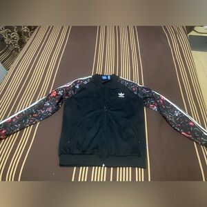 Adidas Black Jacket with Blue Trefoil Tag